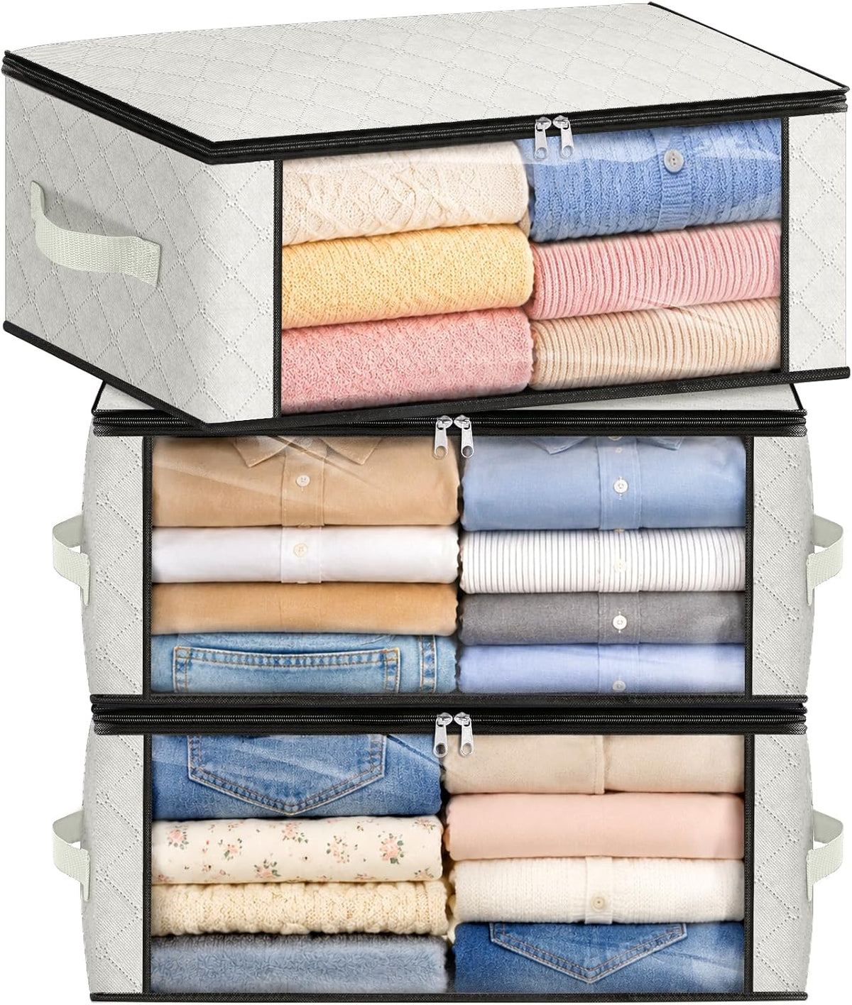 Fab totes Storage Bags for Clothes Blanket Storage Bins with Lids