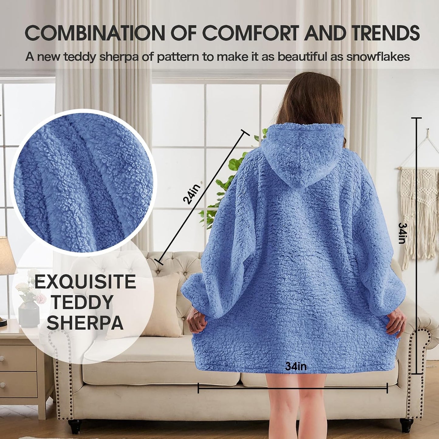 yescool Wearable Blanket Hoodie as Christmas Birthday Gifts for Women Mom - Colors A