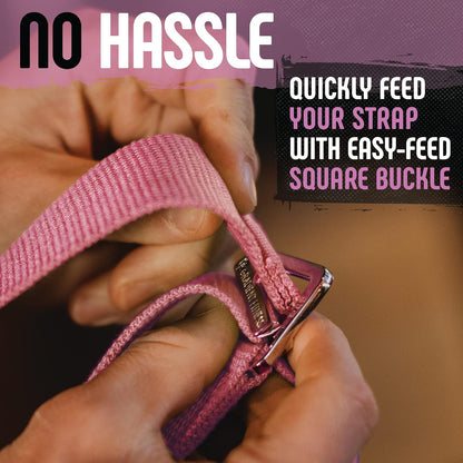 Gradient Fitness Yoga Strap, Friction-Less Easy-Feed Buckle, Super Soft Cotton/Polyester Blend Webbing, Free eGuide. (8 Feet)