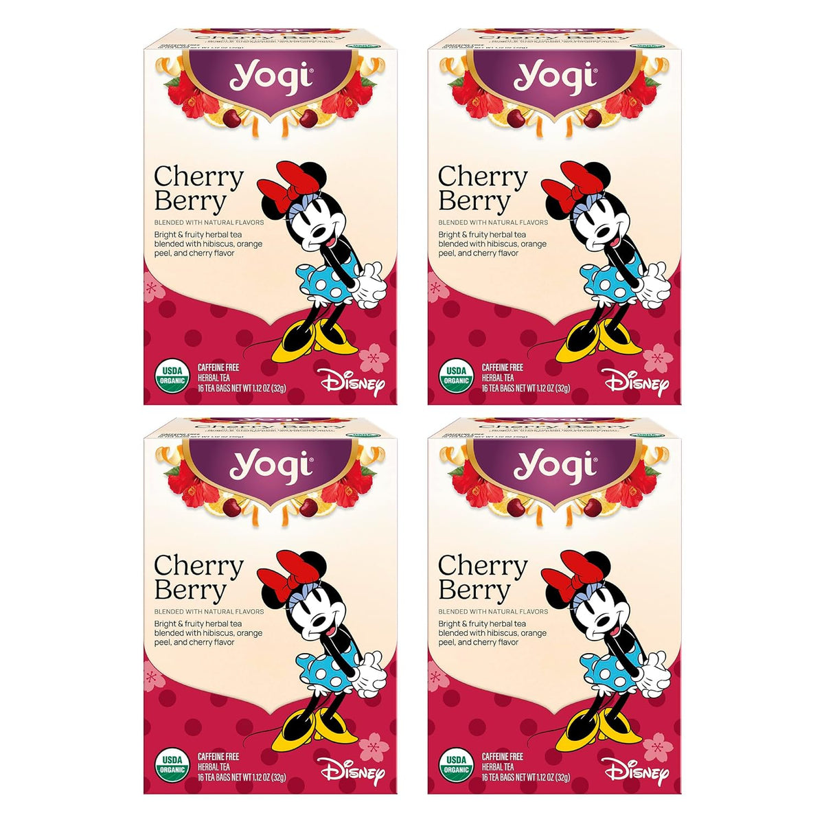 Yogi Cherry Berry Fruit Tea, 16 Tea Bags (4 Pack)