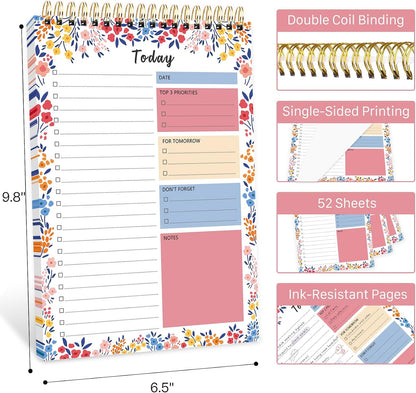 To Do List Notepad - To Do List Notebook for Work with 52 Sheets, Undated Daily Planner Perfect for Enhanced Productivity and Goal Achievement - Green