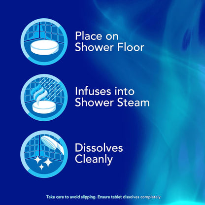 Vicks VapoShower Max Tablets, Non-Medicated Eucalyptus Shower Steamer Tablets, Menthol, Aromatherapy, 4ct