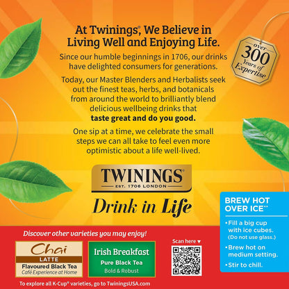 Twinings English Breakfast Black Tea K-Cup Pods for Keurig, 24 Count (Pack of 1), Smooth, Flavourful, Robust, Caffeinated, Enjoy Hot or Iced