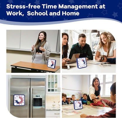 Visual Timer 7.5 inch; 60 Minute 1 Hour Countdown Timer for Kids Classroom Teaching Tool Home Office Meeting, Mechanical Countdown Clock for Exam Time Management Magnetic, Navy Blue with Colorful Disc
