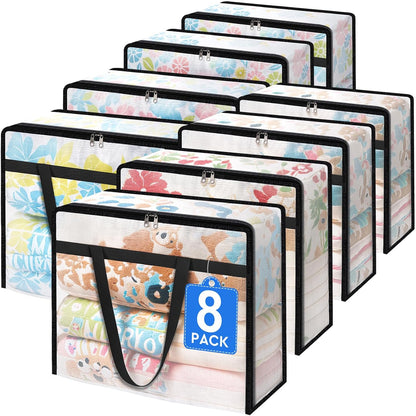TasticTotes 6 Pack Clear Storage Bags for Comforter, Clothes & Bedding, 40L
