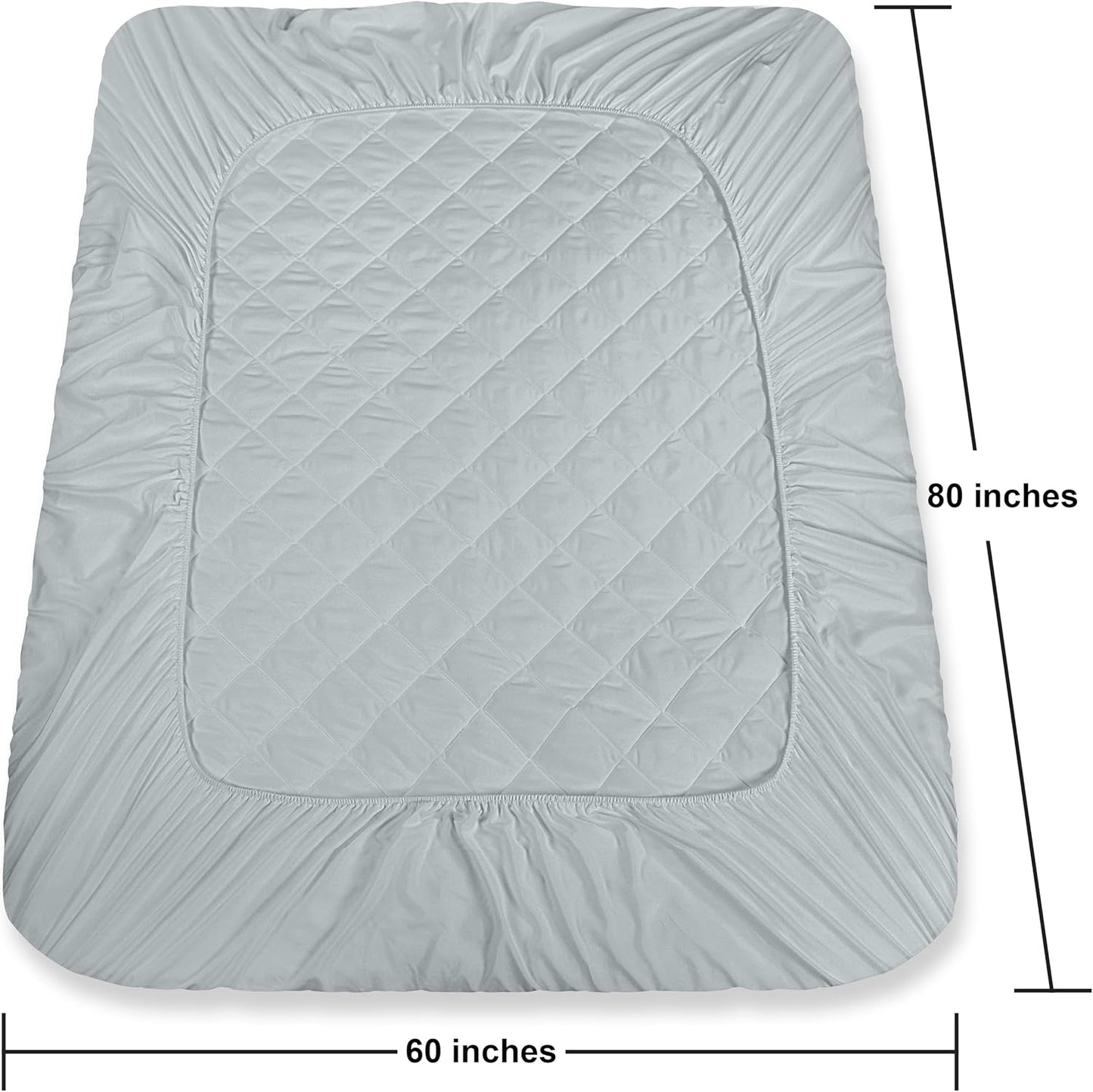 Quilted Fitted Mattress Pad, Queen Mattress Protector Topper with Deep Pocket Stretches up to 16 Inches, Machine Washable Mattress Cover by Utopia Bedding (White)
