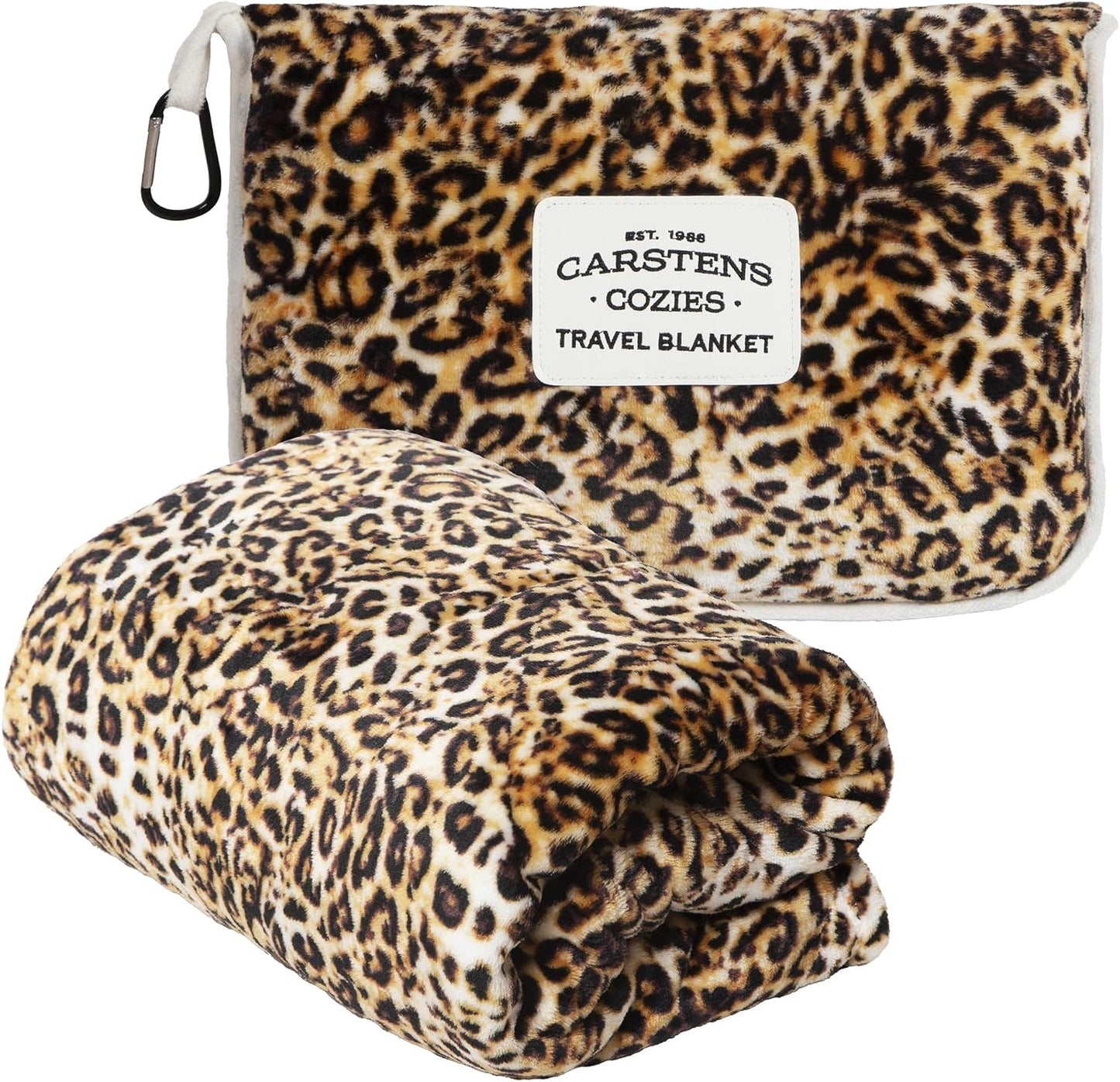 Carstens, Inc. Travel Blanket, Premium Compact 2-in-1 Airplane Blanket/Pillow, Open Sky Blue Aztec
