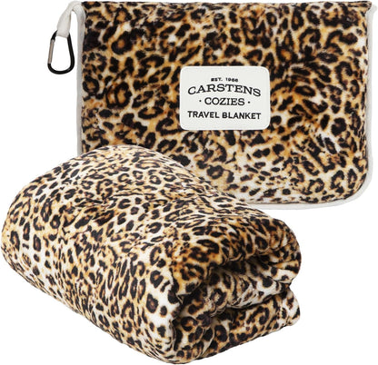 Carstens, Inc. Travel Blanket, Premium Compact 2-in-1 Airplane Blanket/Pillow, Open Sky Blue Aztec