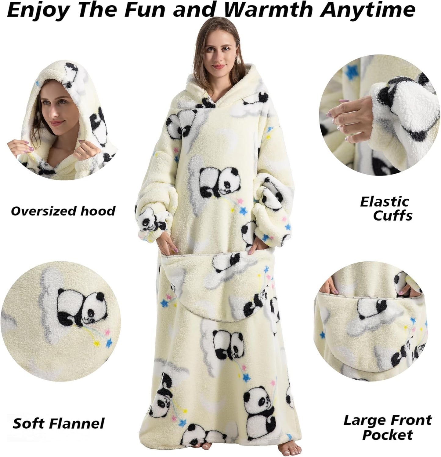 Capecage Blanket Hoodie, Long Hooded Blanket Sweatshirt as Birthday Gifts for Women Men, Long Wearable Blanket for Women Men.