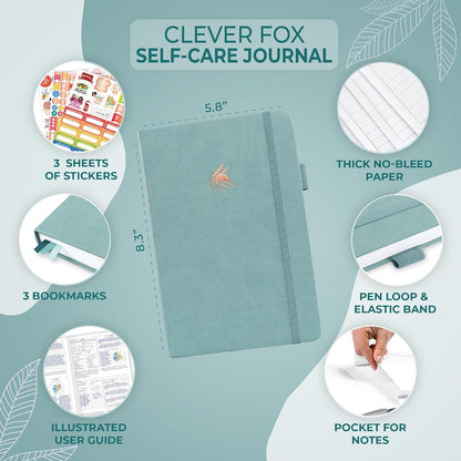 Clever Fox Self-Care Journal for Women, Daily Planner 5.8x8.3 Aquamarine