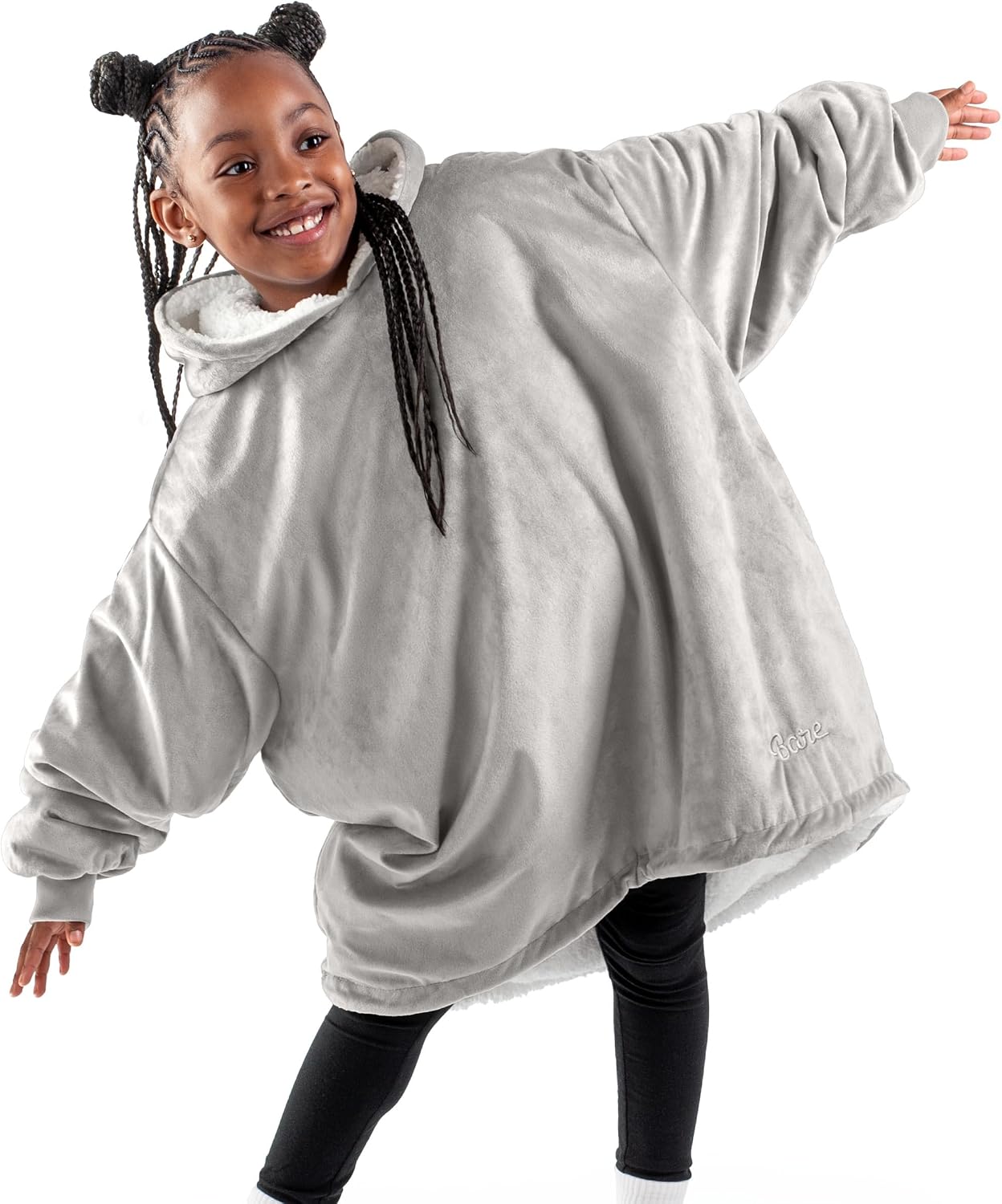 Bare Home Wearable Blanket Hoodie - Soft Plush Sherpa - Warm and Cozy - Oversized Wearable Blanket