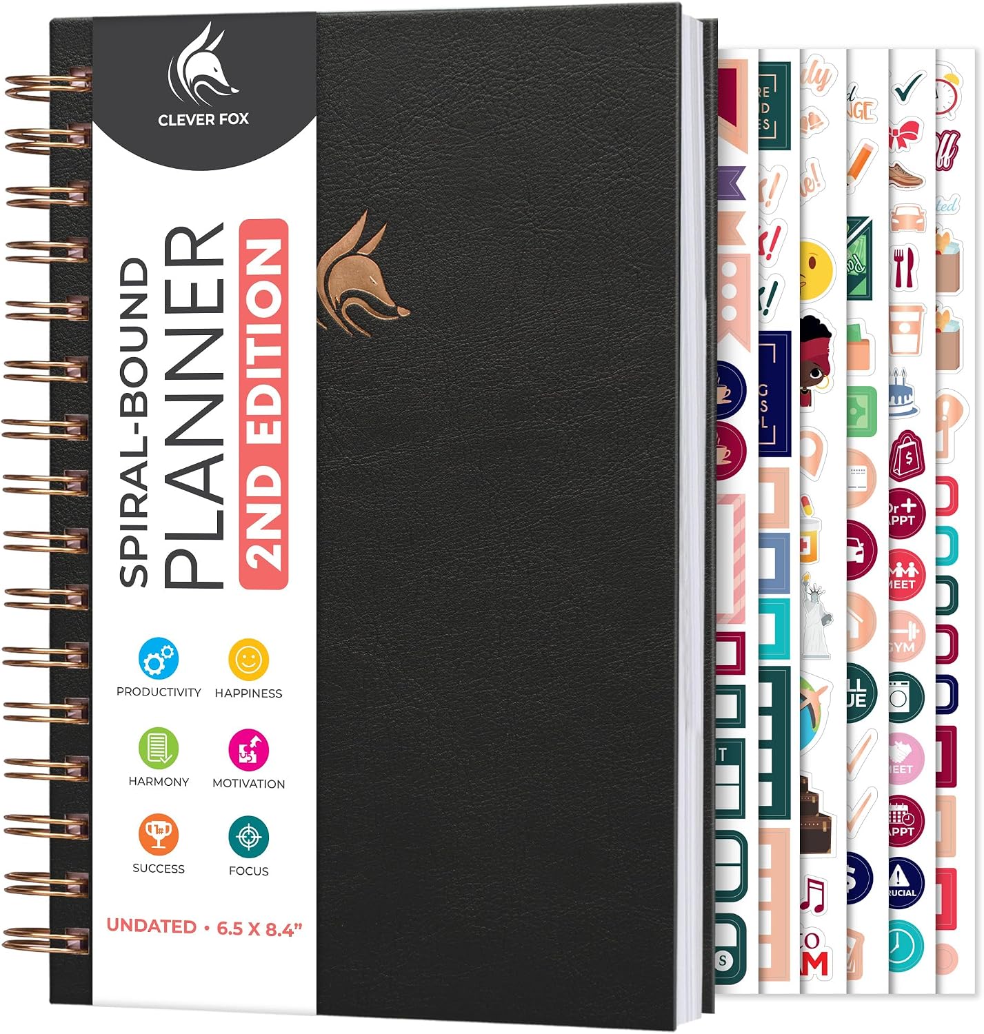 Clever Fox Planner 2nd Edition – Colorful Weekly & Monthly Goal Planner, Time Management & Productivity Organizer, Undated, A5 (Dark Teal)