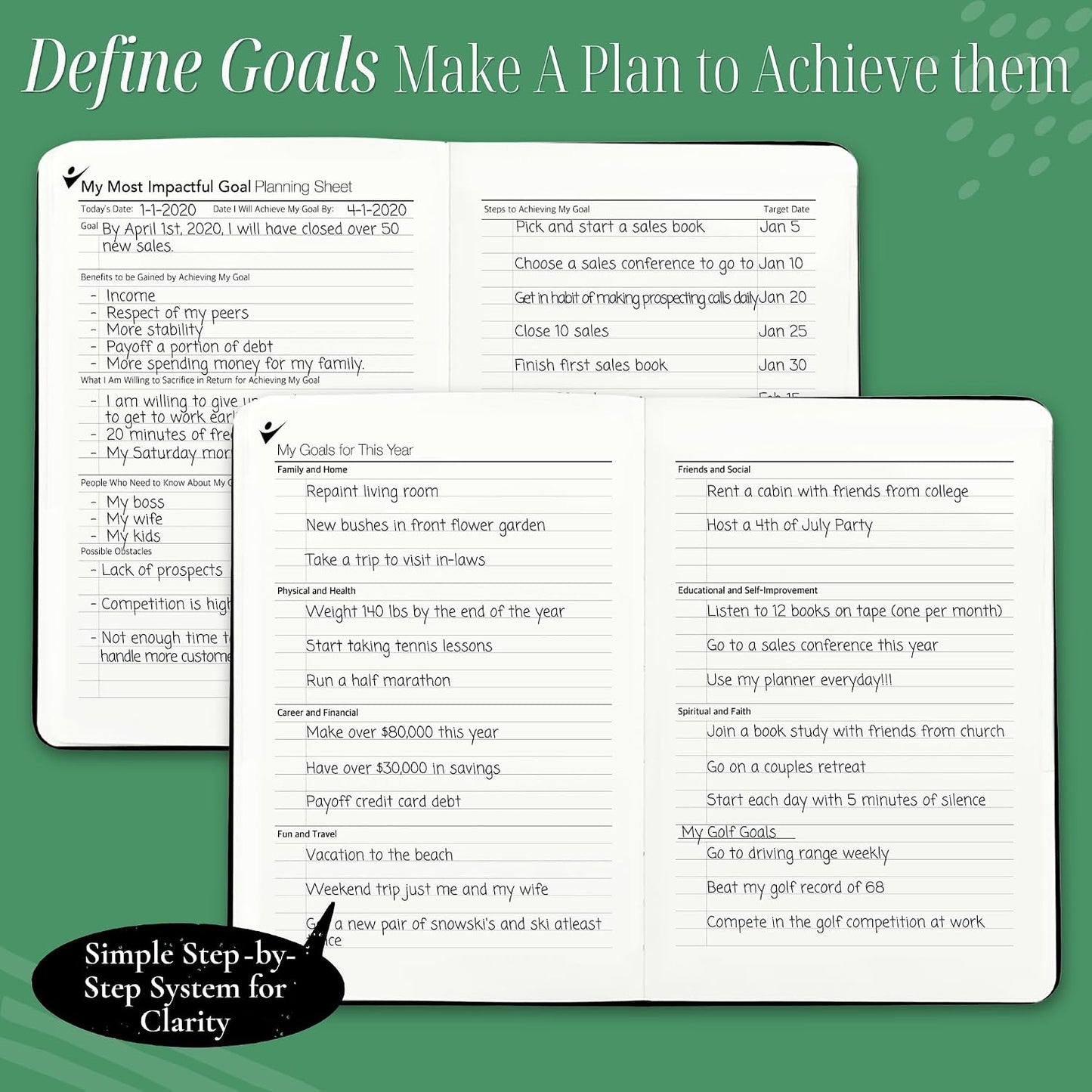 Goal Crazy Undated Planner – 90 Day Guided Journal & Productivity Organizer, A5 Daily & Weekly Planner with Goal Setting, Habit Tracker, To Do List, Academic & Work Calendar, Leather Hardcover - Black