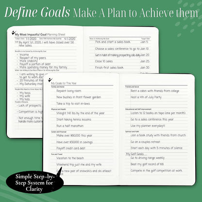 Goal Crazy Undated Planner – 90 Day Guided Journal & Productivity Organizer, A5 Daily & Weekly Planner with Goal Setting, Habit Tracker, To Do List, Academic & Work Calendar, Leather Hardcover - Black
