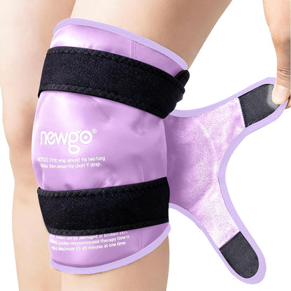NEWGO Knee Ice Pack Wrap, Ice Pack for Knees Cold Compression Therapy for Knee Replacement Surgery, Arthritis Pain, ACL, Swelling, Sports Injuries (21.7" x 9.8") - Blue