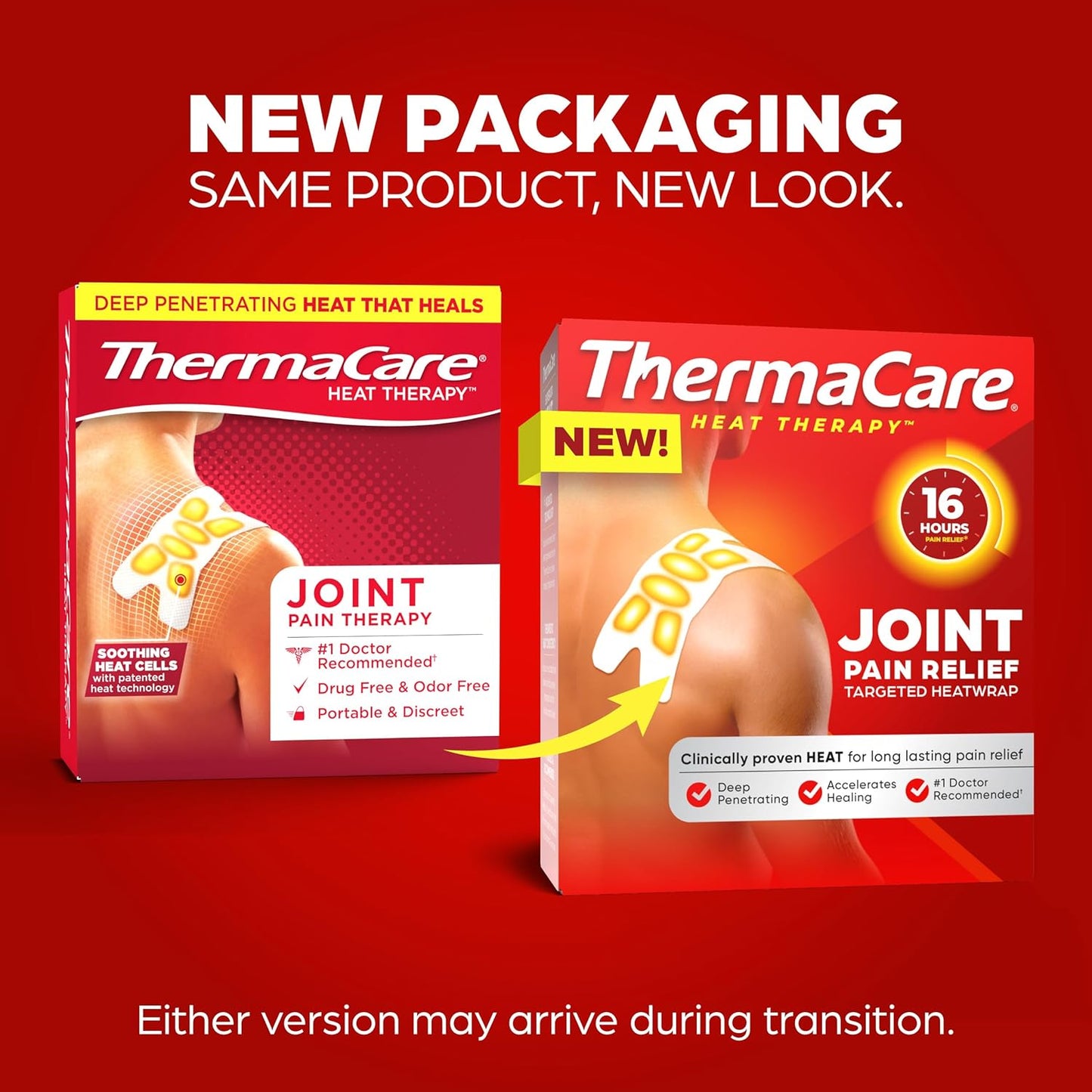 ThermaCare Portable Heating Pads for Muscle & Joint Pain Relief - Adhesive Heat Wraps, Drug-Free Heat Therapy - Flexible, Discreet Heat Patches for Daily Comfort & Wear - 8 Count