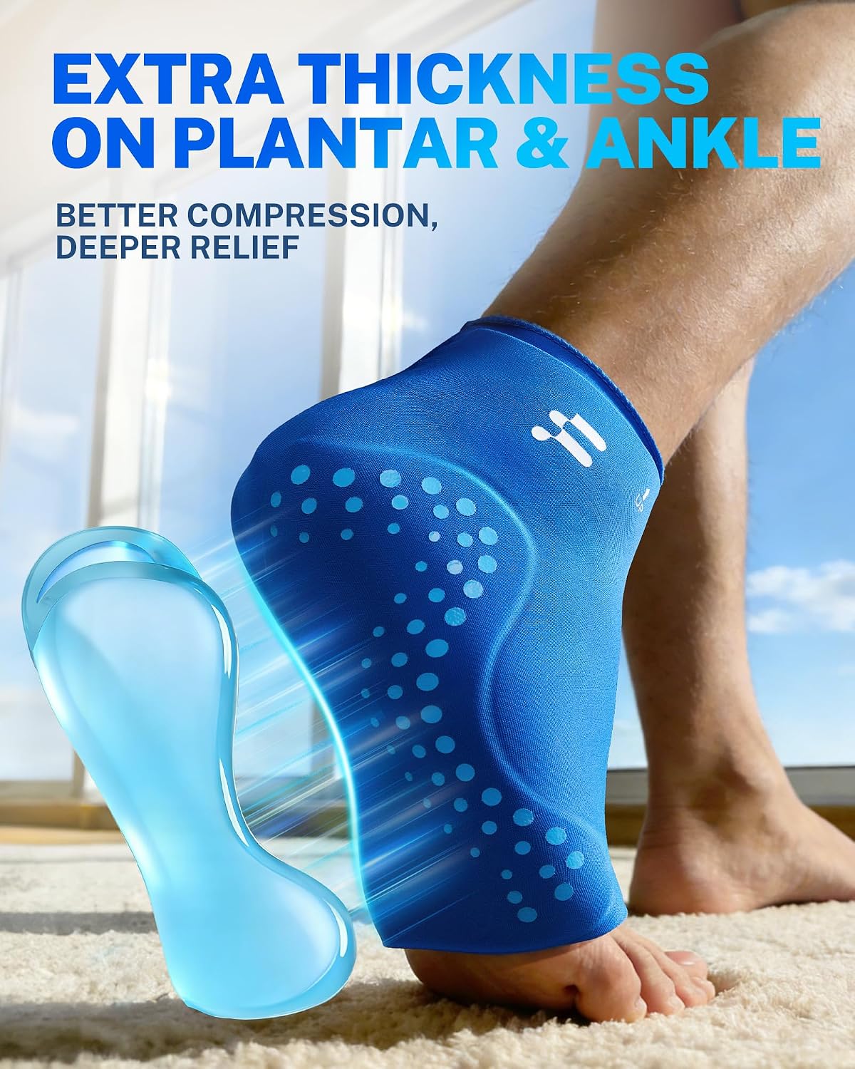 Extended Ankle Ice Pack Wrap for Sprained Ankle & Swelling Relief, 30% Longer Lasting Cold Therapy, Reusable Gel Ice Pack Sleeve for Foot Pain, Plantar Fasciitis, Achilles Tendonitis, Heel Pain, XL
