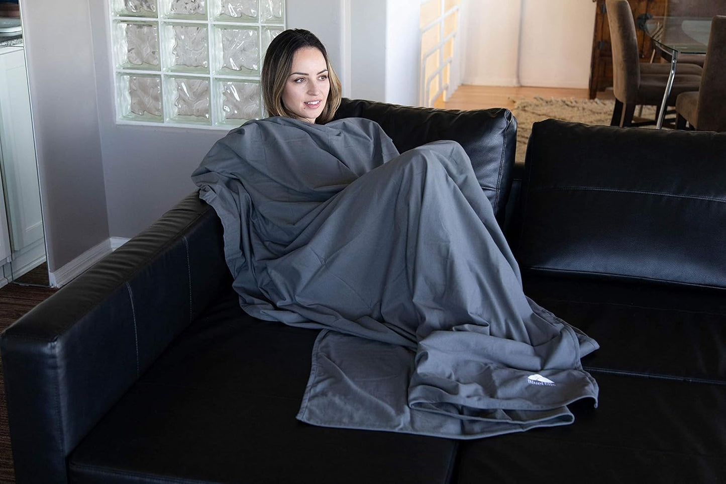 BlueHills Premium Soft Lightweight Travel Blanket Pillow Airplane - Gray