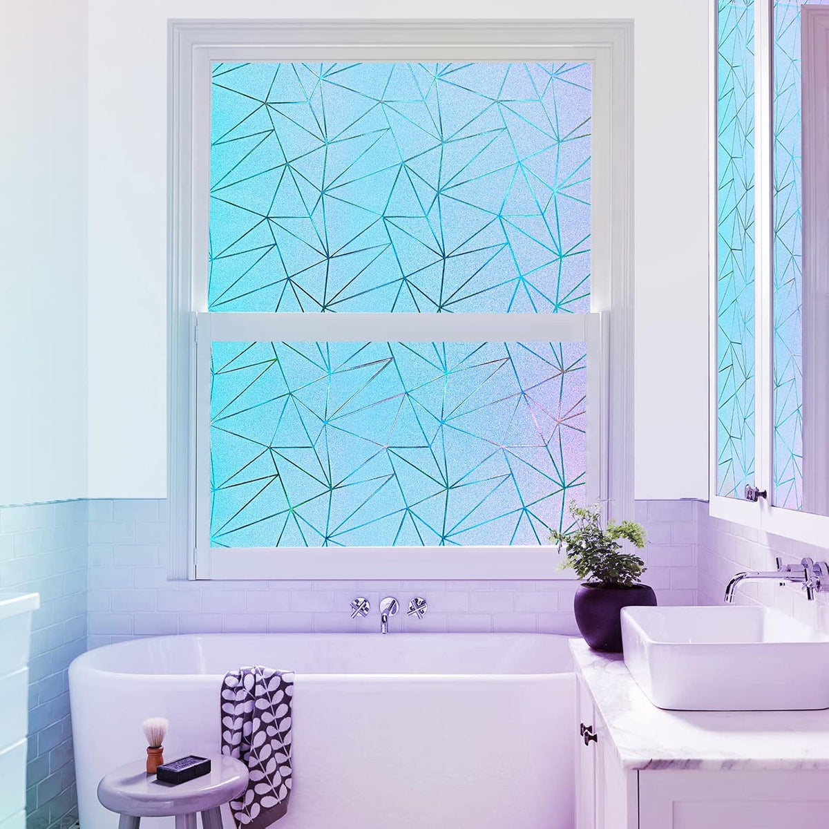 Coavas Blackout Window Privacy Film, Geometric Pattern, 11.8" x 78.7"