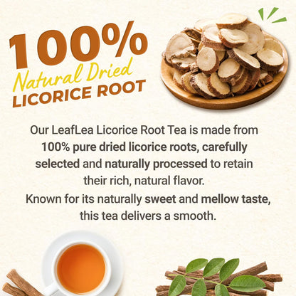 LeafLea Licorice Root Tea Bags, Caffeine-Free Liquorice Tea, 80 Count