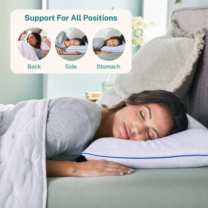 Sleep Innovations 2-in-1 Memory Foam Pillow and Alternative Down Fiber Fill, Standard Size, Side, Stomach, and Back Sleepers, Soft-to-Medium Support