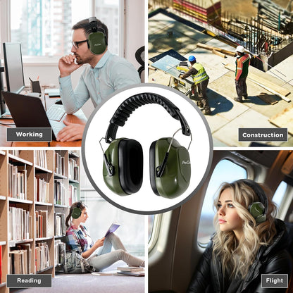 ProCase NRR 28dB Noise Reduction Ear Muffs, Foldable Adjustable Passive Noise Cancelling Headphones for Adults Kids Autism, Hearing Protection for Shooting, Construction, Mowing, Studying -Black - Colors A