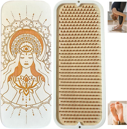 TENGRY Sadhu Board, Specially Crafted Copper Nails, 0,39 In (10 mm), Light Foot Board, Wooden Nail Boards for Feet, Acupuncture, Acupressure Mat, Nail Board, Yoga Gift