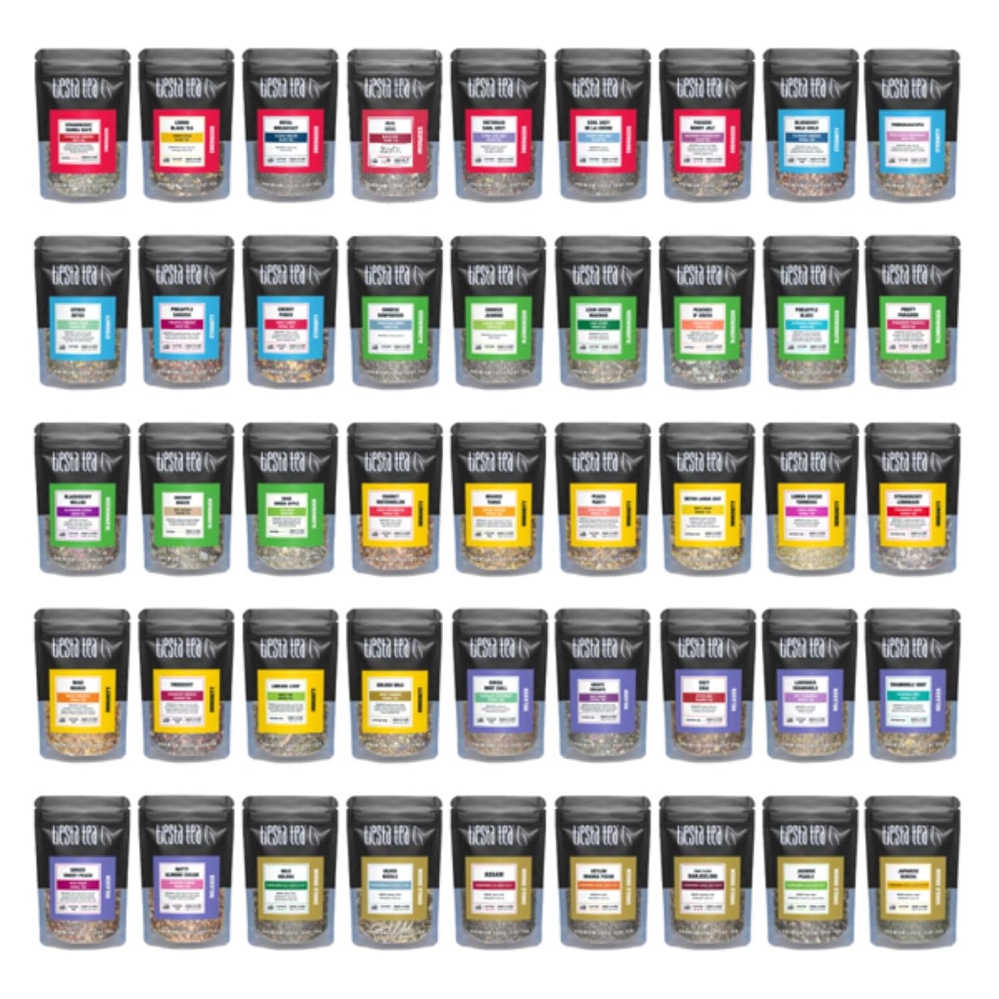 Tiesta Tea - Discovery Sampler Dry Flight Set, Loose Leaf, High to No Caffeine, Hot & Iced Up to 200 Cups, Tea Variety Pack with Green, Herbal, Black & Chai Brew, 20 Resealable Sample Pouches