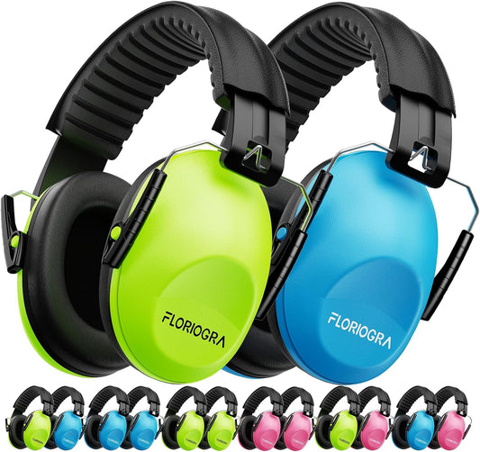 Floriogra 2 Pack Noise Canceling Headphones for Kids, Kids Ear Protection Earmuffs for Autism, Toddler, Children, Noise Cancelling Sound Proof Earmuffs/Headphones for Concerts, Air Shows, Fireworks