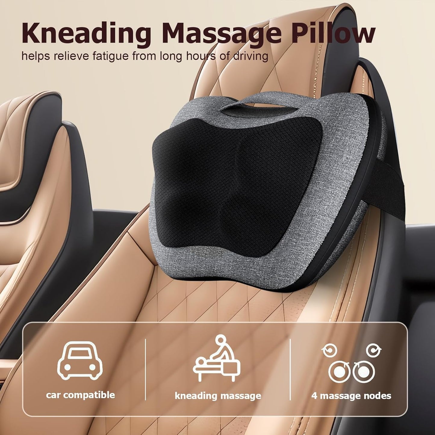VIKTOR JURGEN Shiatsu Back Massager with Heat – Deep Tissue Massage for Neck, Shoulder, Back Pain Relief, Electric Kneading 3D Massage Pillow, Christmas for Men Women Dad Wife Mom Gifts (NOT Cordless)
