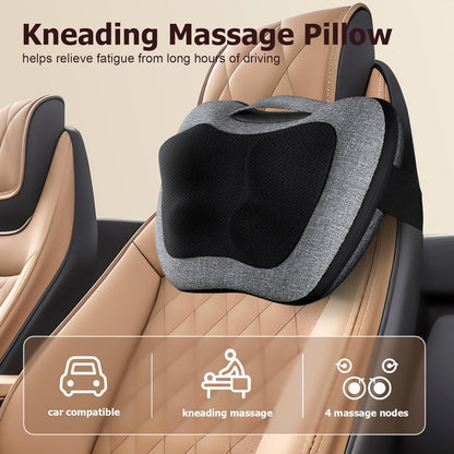 VIKTOR JURGEN Shiatsu Back Massager with Heat – Deep Tissue Massage for Neck, Shoulder, Back Pain Relief, Electric Kneading 3D Massage Pillow, Christmas for Men Women Dad Wife Mom Gifts (NOT Cordless)