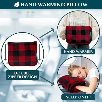 PAVILIA Travel Blanket Pillow, Soft Airplane Blanket 2-IN-1 Combo Set, Plane Blanket Compact Packable, Flight Essentials Car Pillow, Travelers Gifts Accessories Luggage Backpack Strap, 60x43 Teal Blue