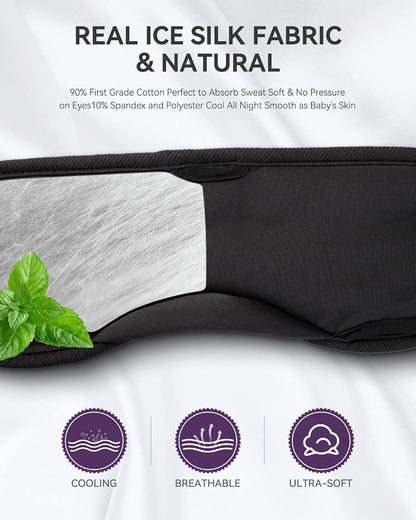 MUSICOZY Sleep Headphones Bluetooth 5.4 Headband Sleeping Eye Mask for Mom Women Men Wireless Music Earbuds Earphones for Side Sleepers Built-in HD Speakers Cool Gadgets Unique Gifts