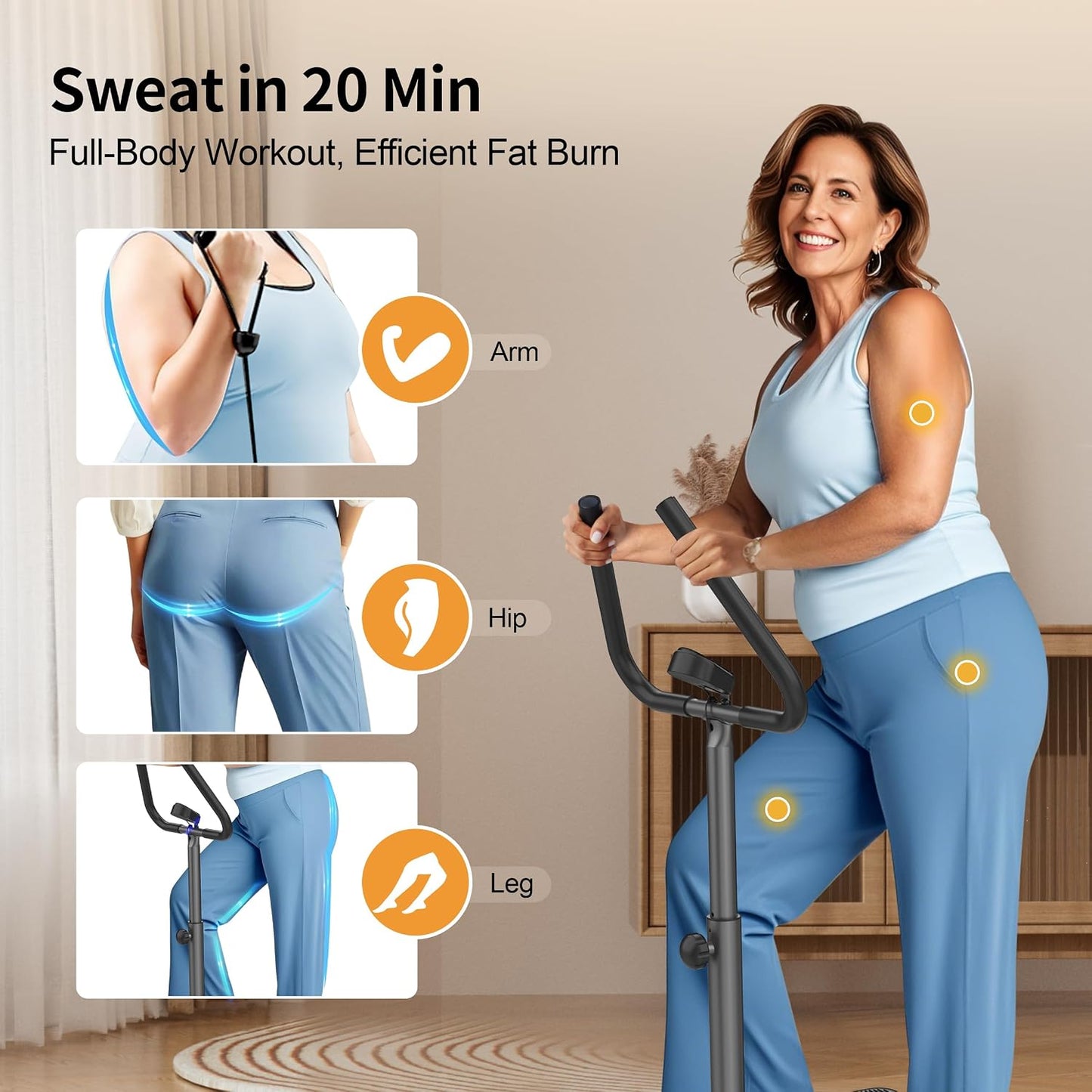 ZIWWVY Stepper Machine with Resistance Bands, Mini Stepper with 300LBS Weight Capacity, Twist Stepper for Full Body Workout, Adjustable Step Height, Smooth and Quiet, Step Machine for Men Women