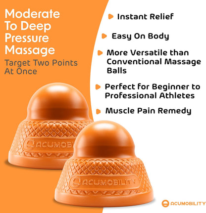 Acumobility Massage Ball Roller 2 Pack - Trigger Point - Massage Balls Massage Roller Ball - Foot Massage Ball - Physical Therapy Ball