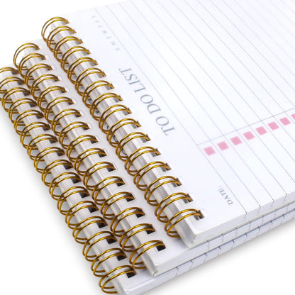 To Do List Notepad 3 Pack, Undated Daily Planner Notepad With To Do List Notebook Checklist Planner Spiral Waterproof Notepad for Office Supplies, School Planner, 52 Sheets/Pack, 5.5"*8.3" A5 Size