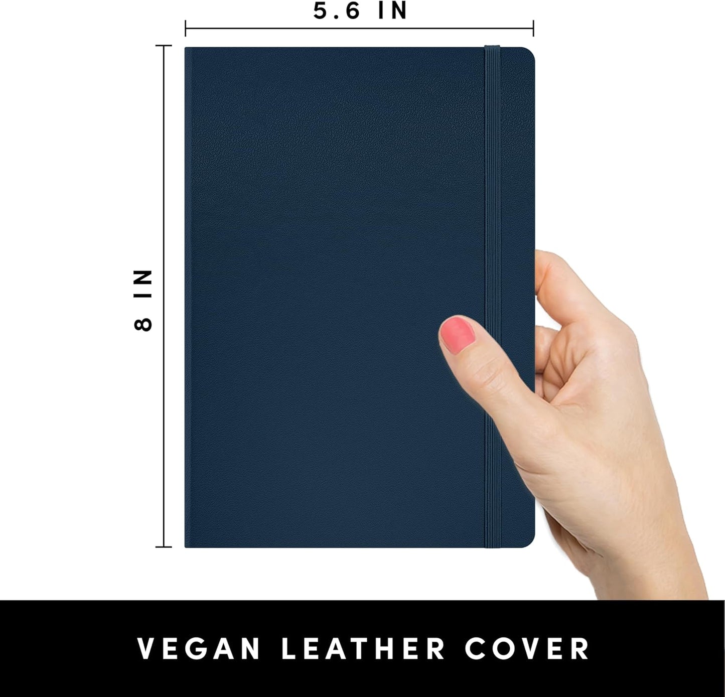 PAPERAGE Lined Journal Notebook, Hardcover Journal for Women & Men, 160 Pages, (5.6 in x 8 in), College Ruled Journaling Notebook for Work, School Supplies & Note Taking, (Black)