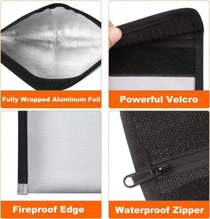 Small Fireproof Money Bag for Cash, Stealth Nesting 2-Pack