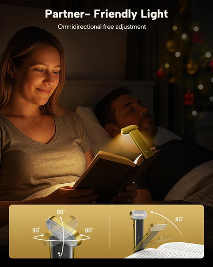 86lux Book Light, Rechargeable Reading Light for Book in Bed