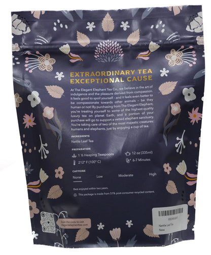 Nettle Leaf Tea – Pure Bulgarian Loose Leaf Herbal Tea – Support Healthy Skin, Reduce Inflammation & Boost Immune System – Resealable 4.4oz Bag (Makes 50 Cups) – The Elegant Elephant