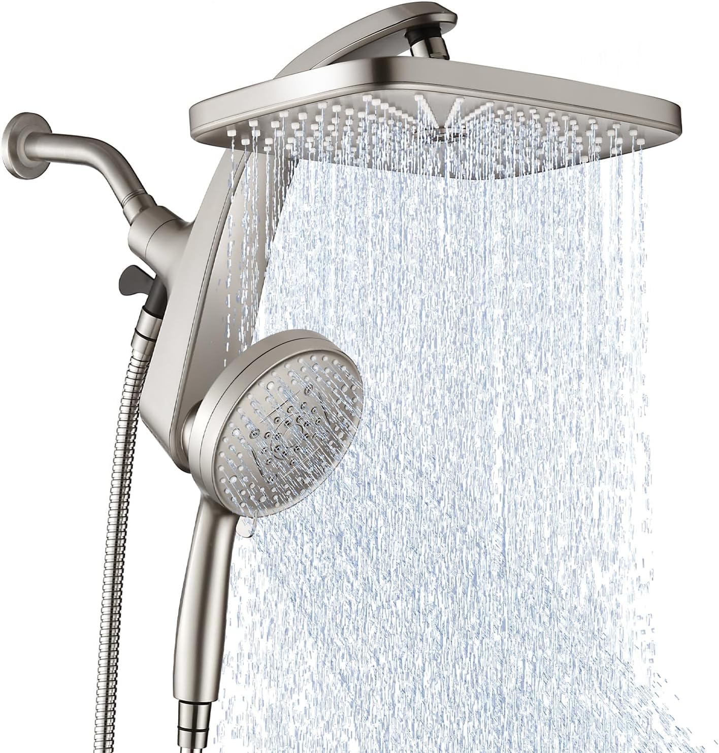 BOZYBO Rain Shower Head with Handheld: High Pressure Shower Heads with Handheld Spray Combo, 12" Rainfall Shower Head and 9 Sprays Hand Showerheads with Magnetic Docking and Power Jets, Black 1.75GPM