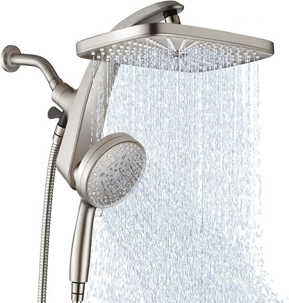 BOZYBO Rain Shower Head with Handheld: High Pressure Shower Heads with Handheld Spray Combo, 12" Rainfall Shower Head and 9 Sprays Hand Showerheads with Magnetic Docking and Power Jets, Black 1.75GPM