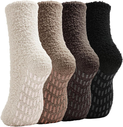 Slipper Socks for Women Men Grip Hospital Socks with Grips Fuzzy Non Slip Warm Womens Gifts
