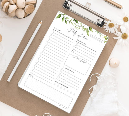 Daily Planner To Do List Notepad 52 Undated Tear-off Sheets | 6x9 Inch Desktop Daily Planning Notepad | Notebook for Daily Tasks, Checklist, Calendar, Schedule, To Do List, Appointments, Notes, Meals,