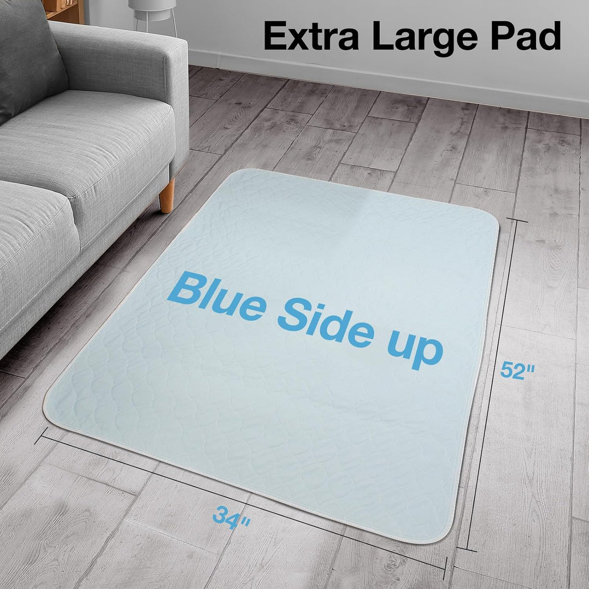 Bed Pads Washable Waterproof, 52" x 34" (2 Pack) Incontinence Bed Pads, Waterproof Mattress Protector & Washable Pee Pads, Perfect for Adults, The Elderly and Pets