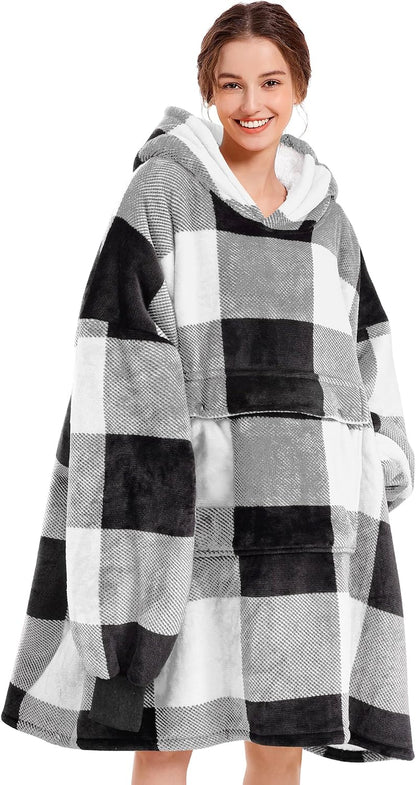 Narecte Cozy Oversized Blanket Hoodie Wearable Blanket Adults Soft Hooded Blanket Hoodie Birthday Gifts for Women Christmas - Colors B