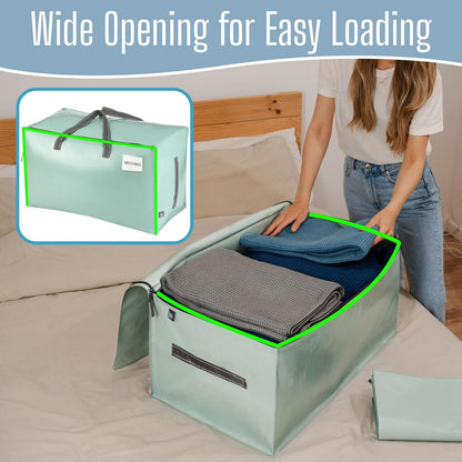 VENO Clear Extra Large Moving Bags & Storage Totes, Heavy Duty Organizer with Reinforced Handles & Strong Zippers for Clothes, College Dorm Essentials, Moving Supplies