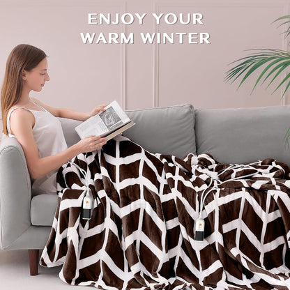 VENTIMI Electric Blanket Heated Throw, 50" x 60" Heated Blanket with 5 Heat Levels & 3 Hours Auto Off, Fast Heating Blankets with ETL & FCC Certification, Grey