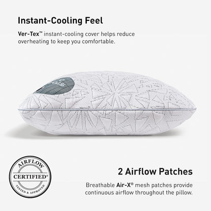 Bedgear Storm Performance Pillow, 1.0 Cooling Pillow for Side Sleepers, Medium Firm Support, Ver-Tex Cooling Cover, Air-X Mesh, Washable