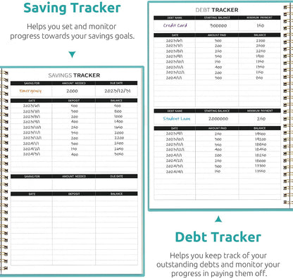 Budget Planner - Monthly Budget Book with Expense Tracker Notebook, Undated Bill Organizer & Finance Planner to Take Control of Your Money, Account Book to Manage Your Finances-Pink